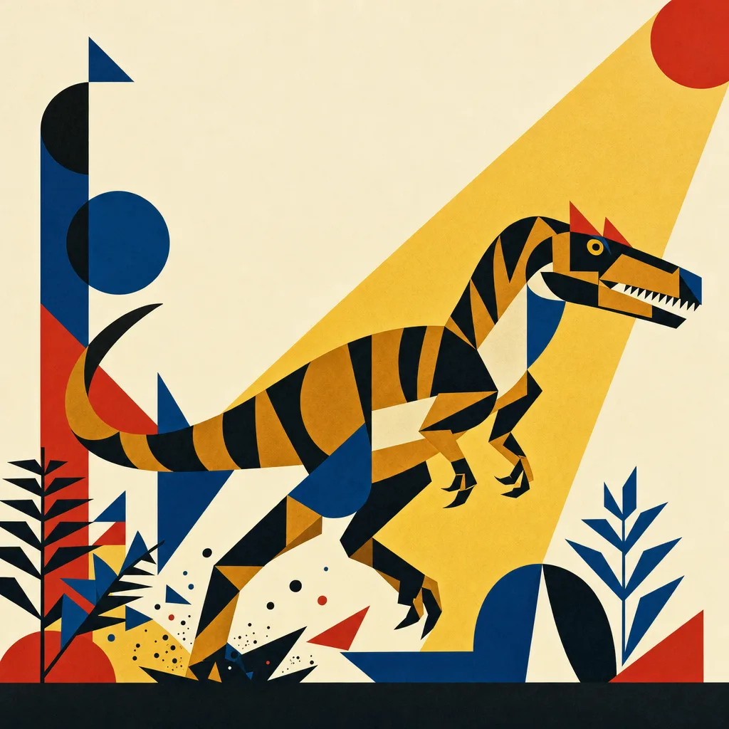 Allosaurus — Bauhaus: Modernist geometric reduction · alternate