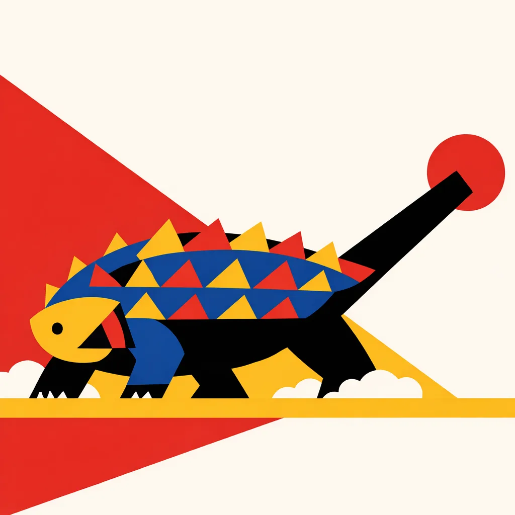 Ankylosaurus — Bauhaus: Modernist geometric reduction