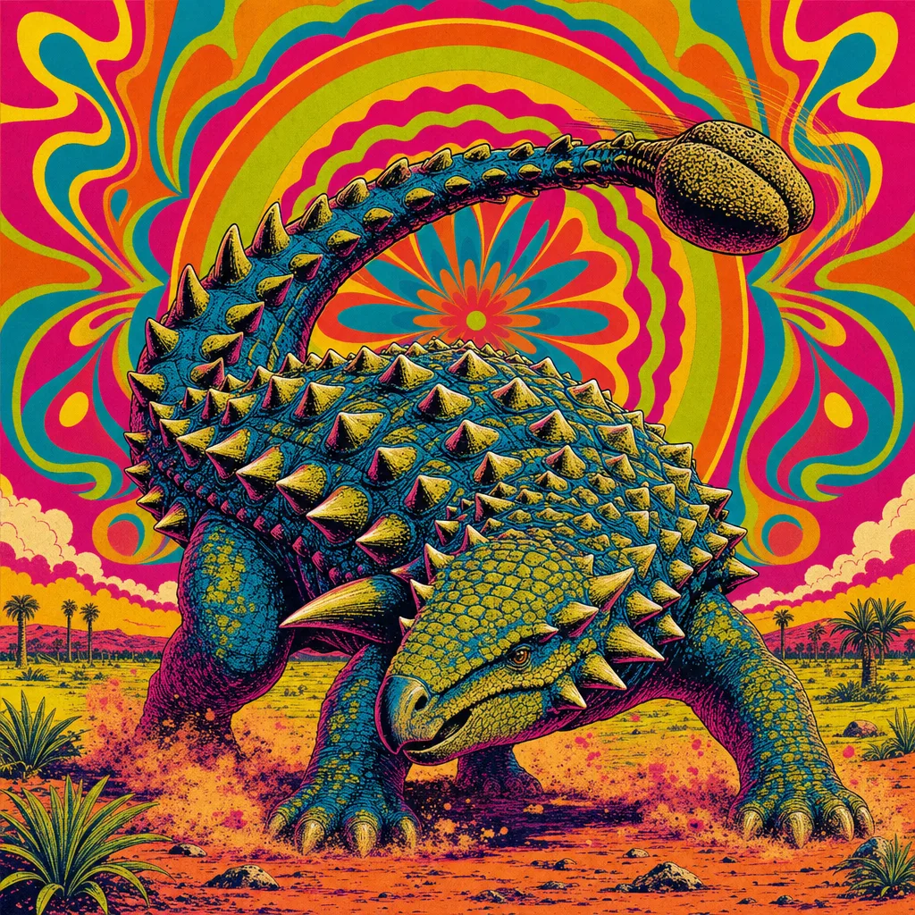 Ankylosaurus — Neon Pop: Playful psychedelic poster pop · alternate