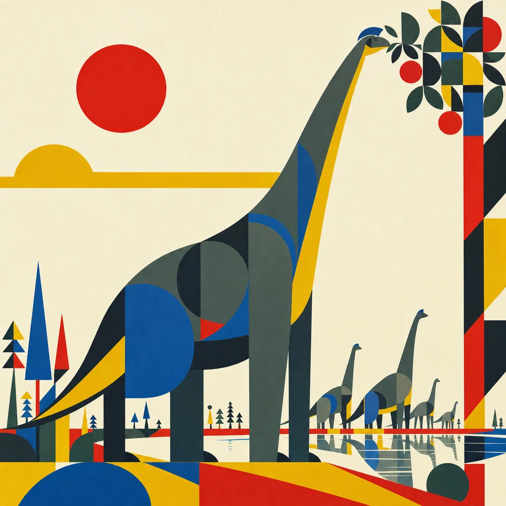 Brachiosaurus — Bauhaus: Modernist geometric reduction · alternate