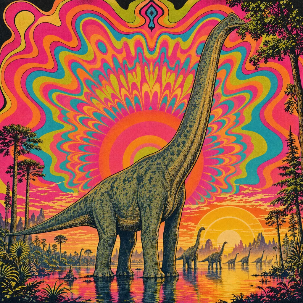Brachiosaurus — Neon Pop: Playful psychedelic poster pop · alternate