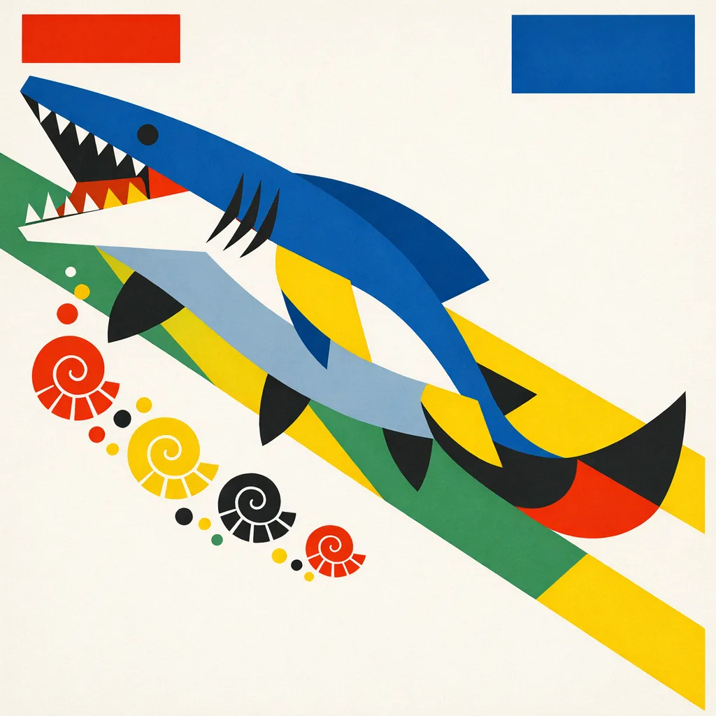 Mosasaurus — Bauhaus: Modernist geometric reduction