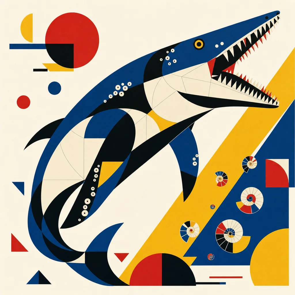 Mosasaurus — Bauhaus: Modernist geometric reduction · alternate