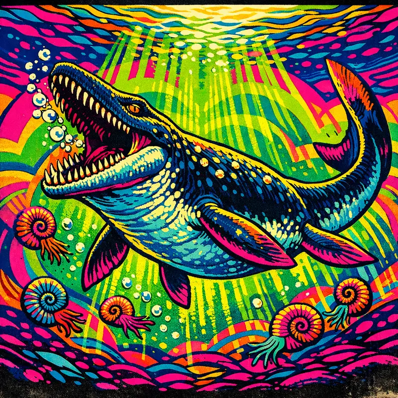 Mosasaurus — Neon Pop