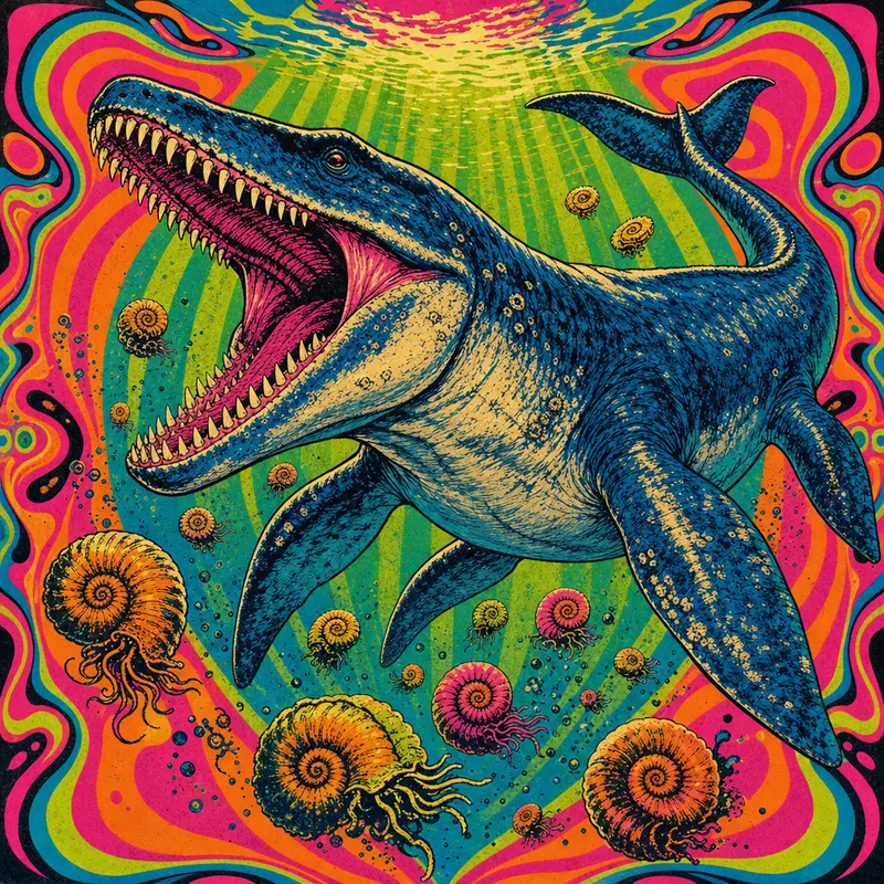 Mosasaurus — Neon Pop
