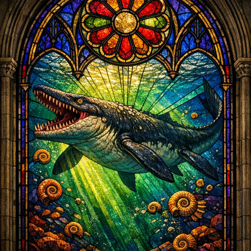 Mosasaurus — Stained Glass