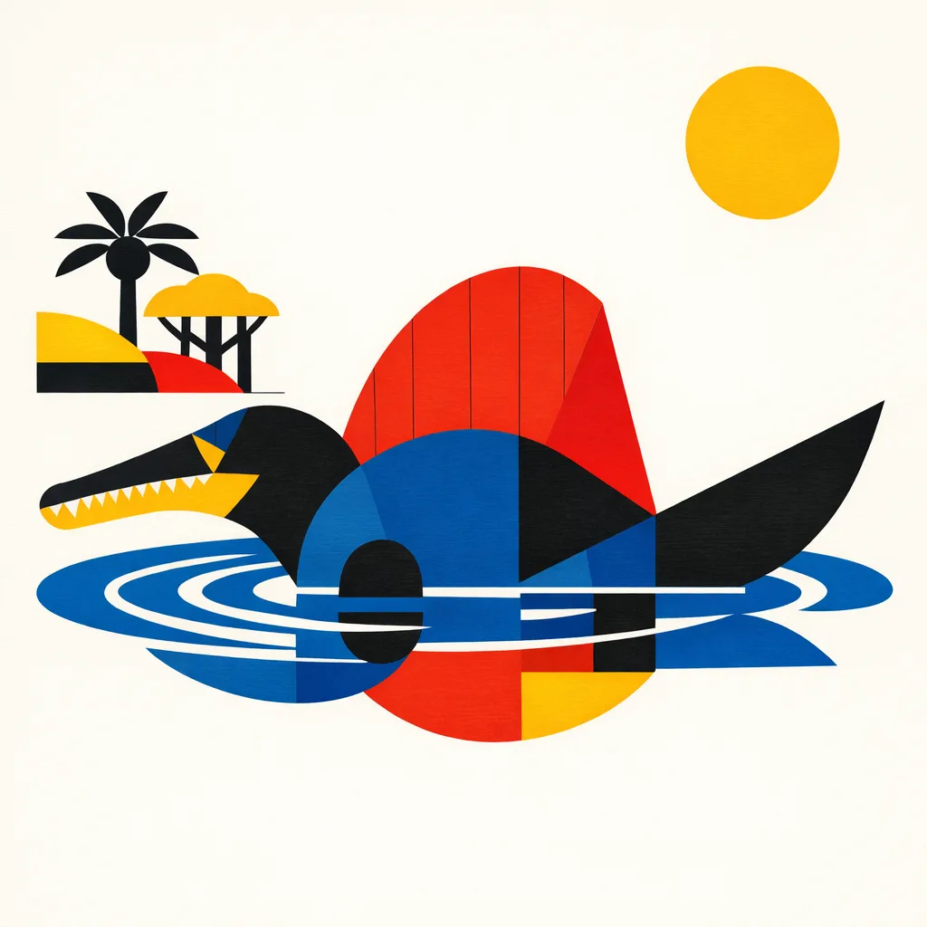 Spinosaurus — Bauhaus: Modernist geometric reduction