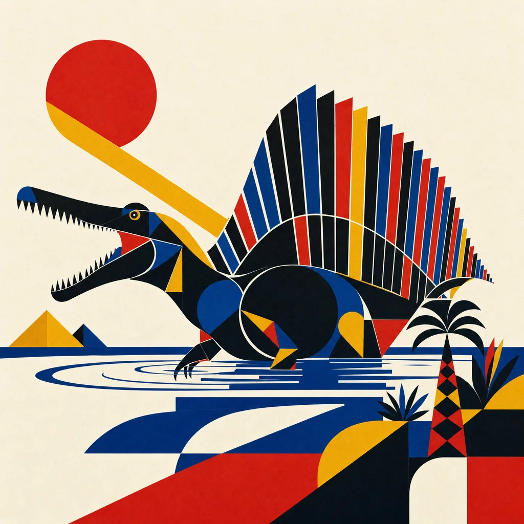 Spinosaurus — Bauhaus: Modernist geometric reduction · alternate