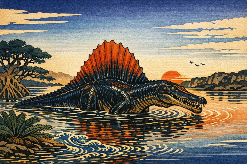 Spinosaurus — Ukiyo-e