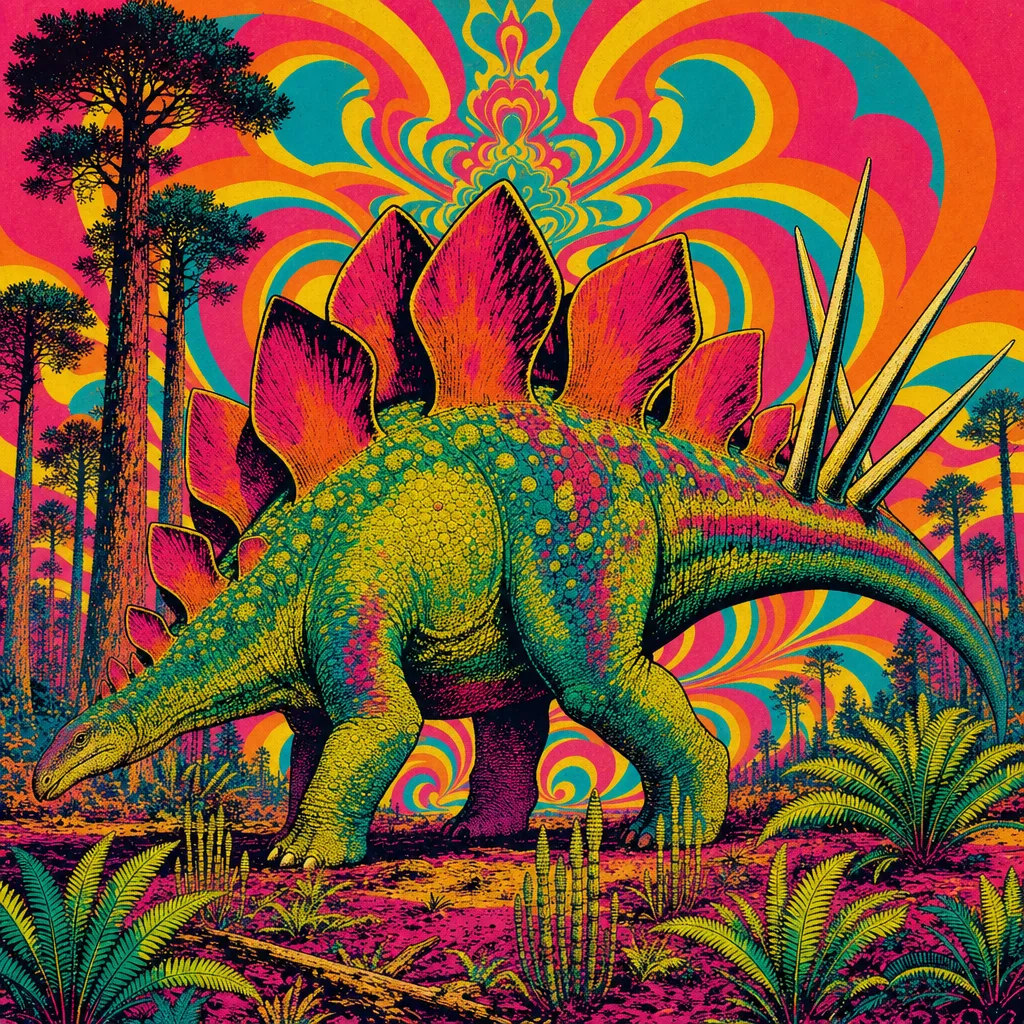 Stegosaurus — Neon Pop: Playful psychedelic poster pop · alternate