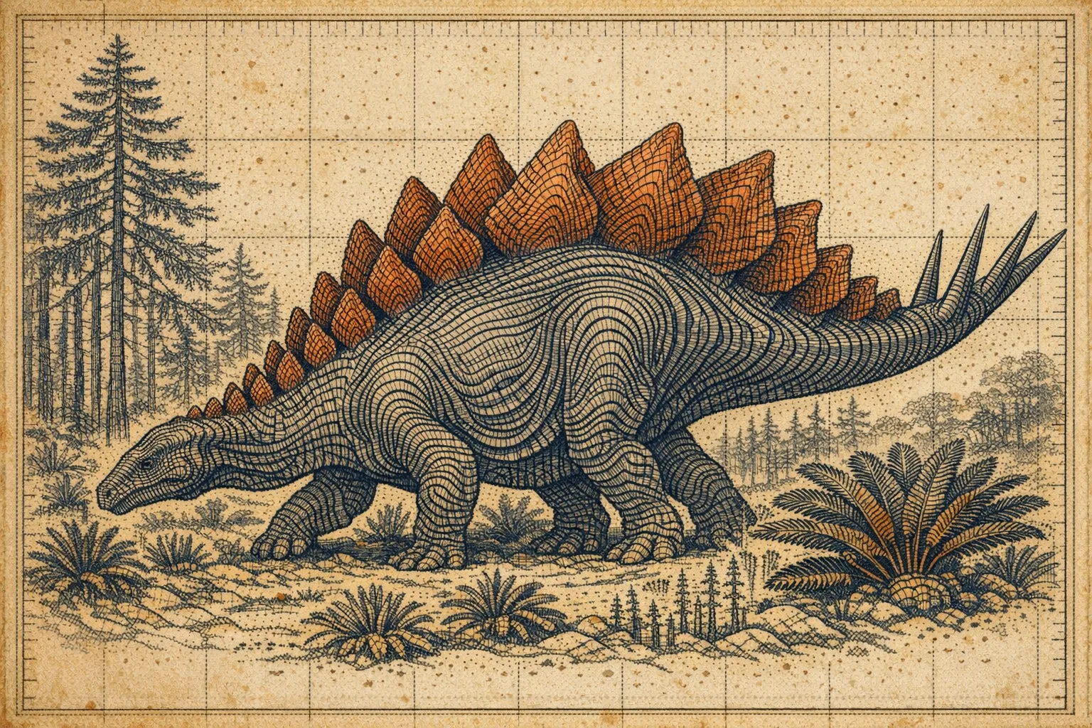 Stegosaurus — Topographic: Contour-line cartographic study
