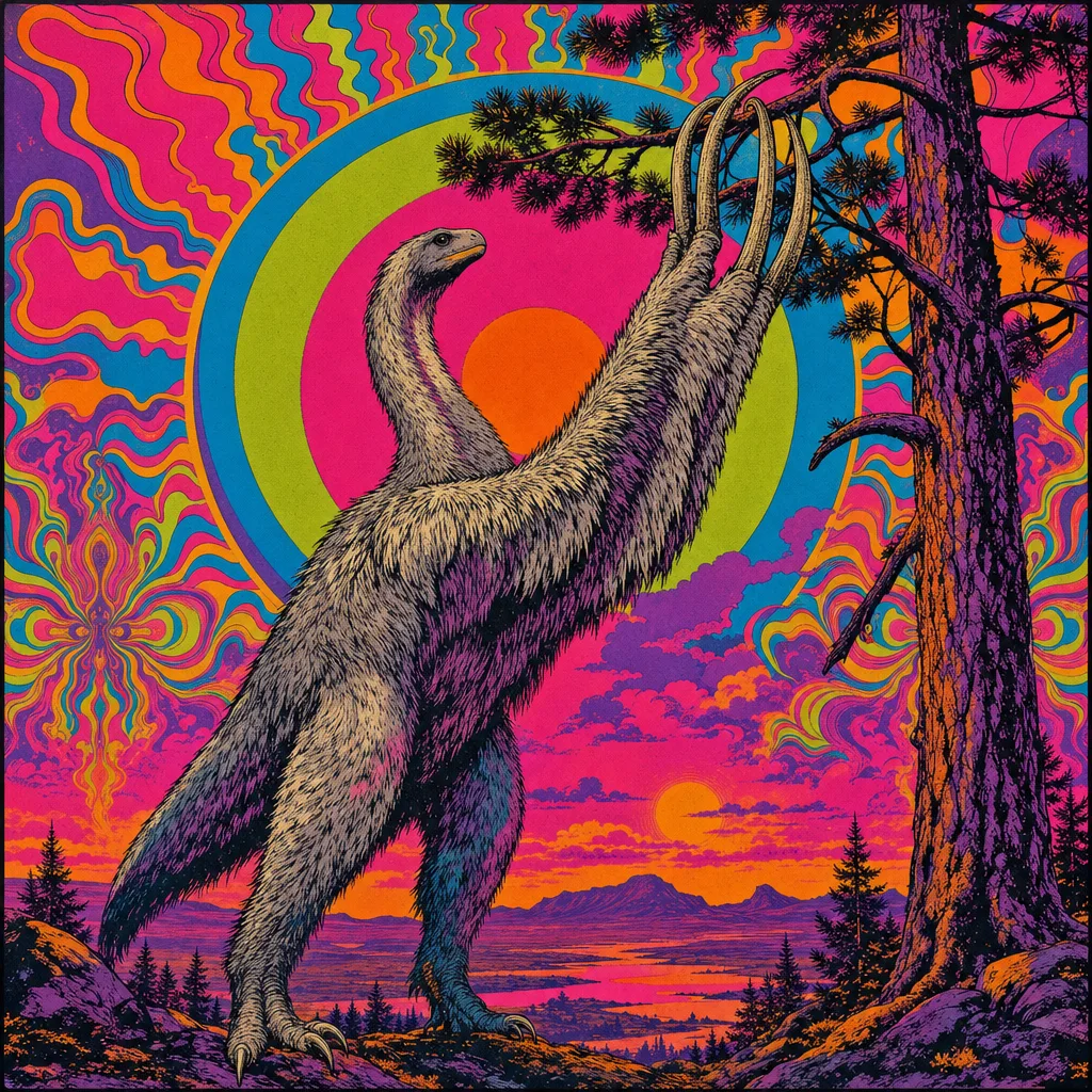 Therizinosaurus — Neon Pop: Playful psychedelic poster pop · alternate