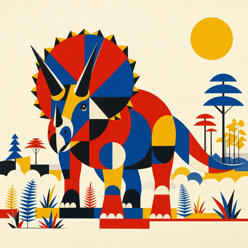 Triceratops — Bauhaus: Modernist geometric reduction · alternate