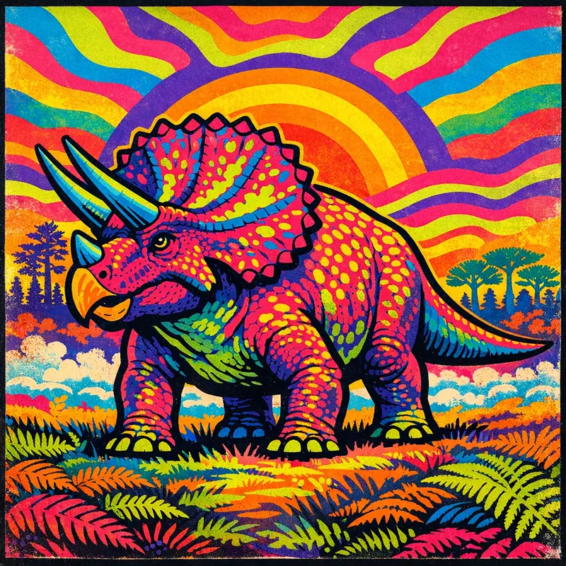 Triceratops — Neon Pop