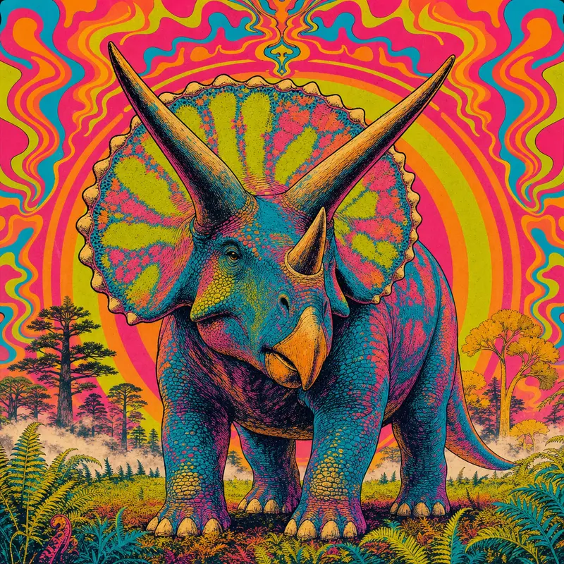 Triceratops — Neon Pop