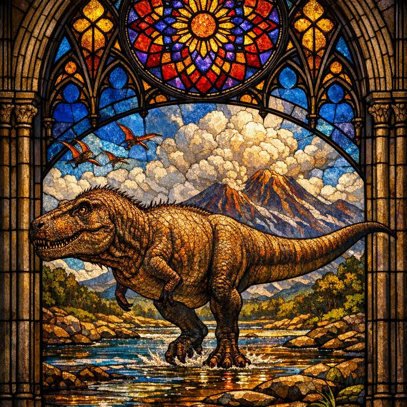 T. rex — Stained Glass